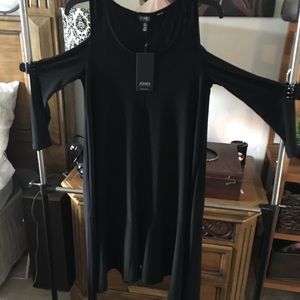 Cold shoulder black dress
